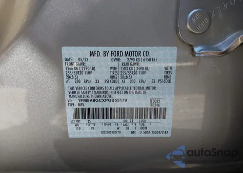 2023 Ford Explorer St из США, поврежденный, VIN 1FM5K8GCXPGB55179